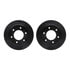 8512-54202 by DYNAMIC FRICTION COMPANY - Rotors-Drilled & Slotted-Black w/ 5000 Advanced Brake Pads Incl Hdw