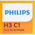 H3C1 by PHILLIPS INDUSTRIES - Turn Signal / Parking Light Bulb - 12V, 55 Watts, Standard, Clear, Push Type