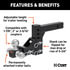 45799 by CURT MANUFACTURING - Adjustable Tri-Ball Mount (2in. Shank; 1-7/8in.; 2in./2-5/16in. Balls)