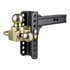 45904 by CURT MANUFACTURING - Adjustable Channel Mount with Hook/Step Dual-Ball-2in. Shank; 14K; 6in. Drop