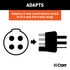 57225 by CURT MANUFACTURING - Electrical Adapter (4-Way Round Vehicle to 4-Way Flat Trailer; Packaged)