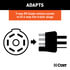 57245 by CURT MANUFACTURING - Electrical Adapter with Tester (7-Way RV Blade Vehicle to 4-Way Flat Trailer)