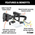 57674 by CURT MANUFACTURING - Dual-Output Electrical Adapter with Tester (Adds 7-Way RV Blade to 4-Way Flat)