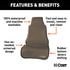 18502 by CURT MANUFACTURING - Seat Defender 58in. x 23in. Removable Waterproof Brown Bucket Seat Cover