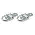 83731 by CURT MANUFACTURING - 1in. x 1-1/4in. Surface-Mounted Tie-Down D-Rings (1;200 lbs; Clear Zinc; 2-Pack)