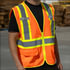 99220L by UNITED PACIFIC - High Visibility Safety Vest - Orange, with Reflective Strips and Pocket, Large