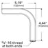 10623 by GROTE - 90? Extension Arm, 4 1/2" Offset, Aluminum