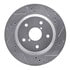 631-13046R by DYNAMIC FRICTION COMPANY - Brake Rotor - Drilled and Slotted - Silver