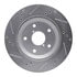 631-13046R by DYNAMIC FRICTION COMPANY - Brake Rotor - Drilled and Slotted - Silver