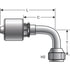 Gates G21180-2020 Hydraulic Coupling / Adapter 1 1/4" Spl 1-Piece Coupling-Female JIC 37 Flare Swvl-90 Bent Tube