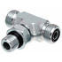 Gates G60820-1010 Hydraulic Coupling / Adapter Male Flat-Face O-Ring on Run to Male O-Ring Boss - Tee (SAE to SAE)