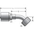 G25235-0404T by GATES - Female Flat-Face O-Ring Swivel-45 Bent Tube TuffCoat Xtreme Plating (MegaCrimp)