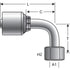 G25655-2035 by GATES - Female DIN 24 Cone Swivel - Light Series with O-Ring - 90 Bent Tube (MegaCrimp)