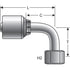 G25832-0404 by GATES - Female British Standard Parallel Pipe O-Ring Swivel - 90 Bent Tube (MegaCrimp)