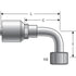 G25239-0404T by GATES - Female Flat-Face O-Ring Swivel-90 Bent Tube TuffCoat Xtreme Plating (MegaCrimp)