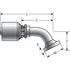 Gates G25311-2020 Hydraulic Coupling / Adapter Code 61 O-Ring Flange - 67 1/2 Bent Tube (MegaCrimp)