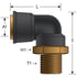 G31104-1008C by GATES - Composite Air Brake to Male Pipe - 90 (Composite Air Brake SureLok - D.O.T.)