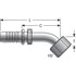 Gates G20175-1616X Hydraulic Coupling / Adapter Female JIC 37 Flare Swivel - 45 Bent Tube (GlobalSpiral)