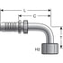 Gates G20179-2020X Hydraulic Coupling / Adapter Female JIC 37 Flare Swivel - 90 Bent Tube (GlobalSpiral)