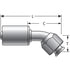 G472021008S by GATES - Female SAE 45 Flare Swivel - 45 Bent Tube - Steel (PolarSeal II ACB)