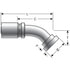 Gates G43307-4848 Hydraulic Coupling / Adapter Code 61 O-Ring Flange - 45 Bent Tube (GL)