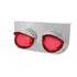 34421 by UNITED PACIFIC - Marker Light - "Glo" Light, LED, with Bracket, with Visor, Dual Function, Two 9 LED Lights, Red Lens/Red LED, Stainless Steel, 3 in. Lens, Watermelon Design