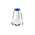 10073 by UNITED PACIFIC - Wheel Lug Nut Cover - 33mm x 2- 3/4", Blue Reflector, with Flange, Push-On Style