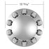 10316 by UNITED PACIFIC - Axle Hub Cover - Rear, Chrome, ABS Plastic, Dome, 10 Lug Nuts, with 33mm Nut Size