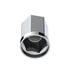 10559B by UNITED PACIFIC - Wheel Lug Nut Cover - 33mm X 3" Tall, Chrome, Plastic, Hexagon Style, Thread-On