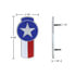 10965 by UNITED PACIFIC - Emblem - Chrome Die Cast Texas Flag, for Kenworth T680 & T880