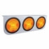 20429 by UNITED PACIFIC - Light Bar - Stainless Steel, with 3" x 4" Round Lights, Incandescent, Amber, Grommet Style