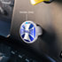 23229-2B by UNITED PACIFIC - Air Brake Control Valve Knob Sticker - "Trailer" Maltese Cross, Blue