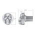 23925 by UNITED PACIFIC - Air Brake Valve Control Knob - Zinc Alloy, Skull Design, Screw-On, Liquid Silver