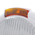 30392 by UNITED PACIFIC - Headlight - RH/LH, 7", Round, Polished Housing, H4 Bulb, with Incandescent Amber Turn Signal Light