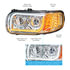 31144 by UNITED PACIFIC - Headlight Assembly - LH, LED, Black Housing, High/Low Beam, with LED Signal Light, Position Light and Side Marker