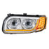 31144 by UNITED PACIFIC - Headlight Assembly - LH, LED, Black Housing, High/Low Beam, with LED Signal Light, Position Light and Side Marker