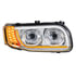 31145 by UNITED PACIFIC - Headlight Assembly - RH, LED, Black Housing, High/Low Beam, with LED Signal Light, Position Light and Side Marker