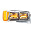 31150 by UNITED PACIFIC - Headlight - RH/LH, 4 x 6", Rectangle, Chrome Housing, Low Beam, with Amber 9 LED Position Light