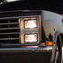 31150 by UNITED PACIFIC - Headlight - RH/LH, 4 x 6", Rectangle, Chrome Housing, Low Beam, with Amber 9 LED Position Light