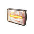 31150 by UNITED PACIFIC - Headlight - RH/LH, 4 x 6", Rectangle, Chrome Housing, Low Beam, with Amber 9 LED Position Light