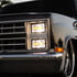 31151 by UNITED PACIFIC - Headlight - RH/LH, 4 x 6", Rectangle, Chrome Housing, High Beam, with Amber 9 LED Position Light