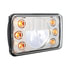 31238 by UNITED PACIFIC - Headlight - RH/LH, 4 x 6 in. Rectangle, High Beam, Bulb, with Dual Function 6 Amber LED Position Light