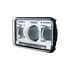 31275 by UNITED PACIFIC - Projection Headlight - 11 High Power LED, RH/LH, 4 x 6" Rectangle, Chrome Housing, High Beam, with White LED Position Light