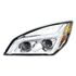 35819 by UNITED PACIFIC - Projection Headlight Assembly - LH, LED, Chrome Housing, High/Low Beam, with LED Signal Light and White LED Position Light