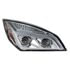 35820 by UNITED PACIFIC - Projection Headlight Assembly - RH, LED, Chrome Housing, High/Low Beam, with LED Signal Light and White LED Position Light