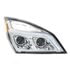 35820 by UNITED PACIFIC - Projection Headlight Assembly - RH, LED, Chrome Housing, High/Low Beam, with LED Signal Light and White LED Position Light