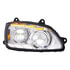 35880 by UNITED PACIFIC - Headlight Assembly - Passenger Side, Chrome, LED, with Sequential and Position Light Bar, For 2008-17 Kenworth T660