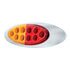 35958 by UNITED PACIFIC - Clearance Light - (10) Red and Amber LED, Clear Lens, Oval, Double Fury Light