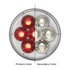 36530 by UNITED PACIFIC - Brake/Tail/Turn Signal Light - 14 LED 4"Double Fury Dual Color, Red & White LED/Clear Lens