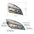 36725 by UNITED PACIFIC - Headlight Assembly - Passenger Side, Chrome, Quad-LED, with DRL and Sequential Signal